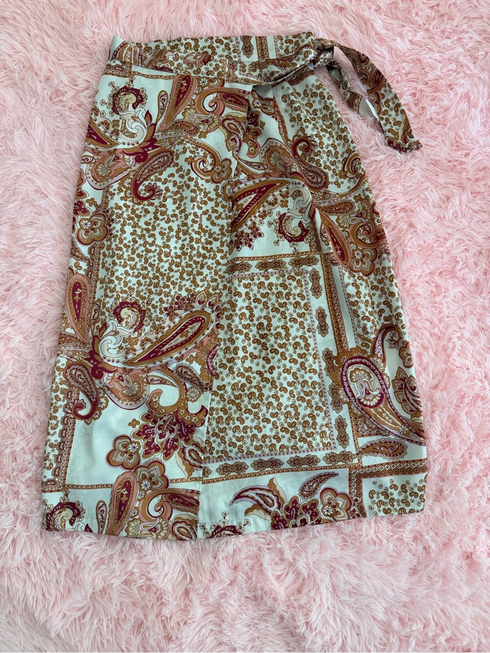 Japna Print Maxi Skirt in Ivory, Rust & Pink‎